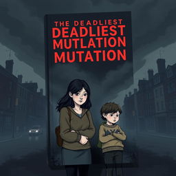 A book cover illustration depicting a somber scene set in England during the COVID-19 pandemic