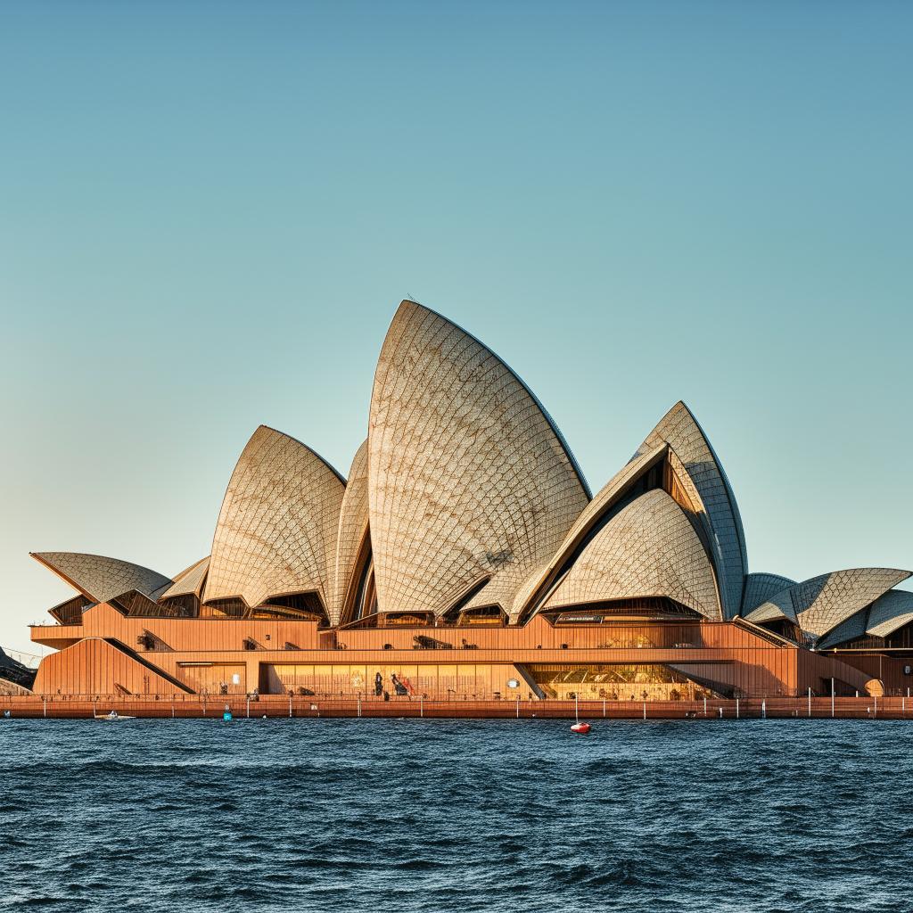 Generate a cartoon version of the Sydney Opera House in Australia.