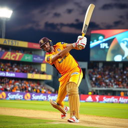 Glenn Maxwell, the famous Australian cricketer, in action during an IPL match as part of the Sunrisers Hyderabad team