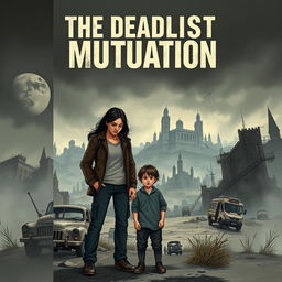 A book cover illustration for a novel titled 'The Deadliest Mutation'