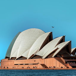 Generate a cartoon version of the Sydney Opera House in Australia.