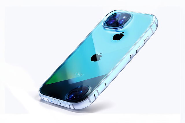 A 32k resolution product photograph of a futuristic iPhone concept for the year 2100