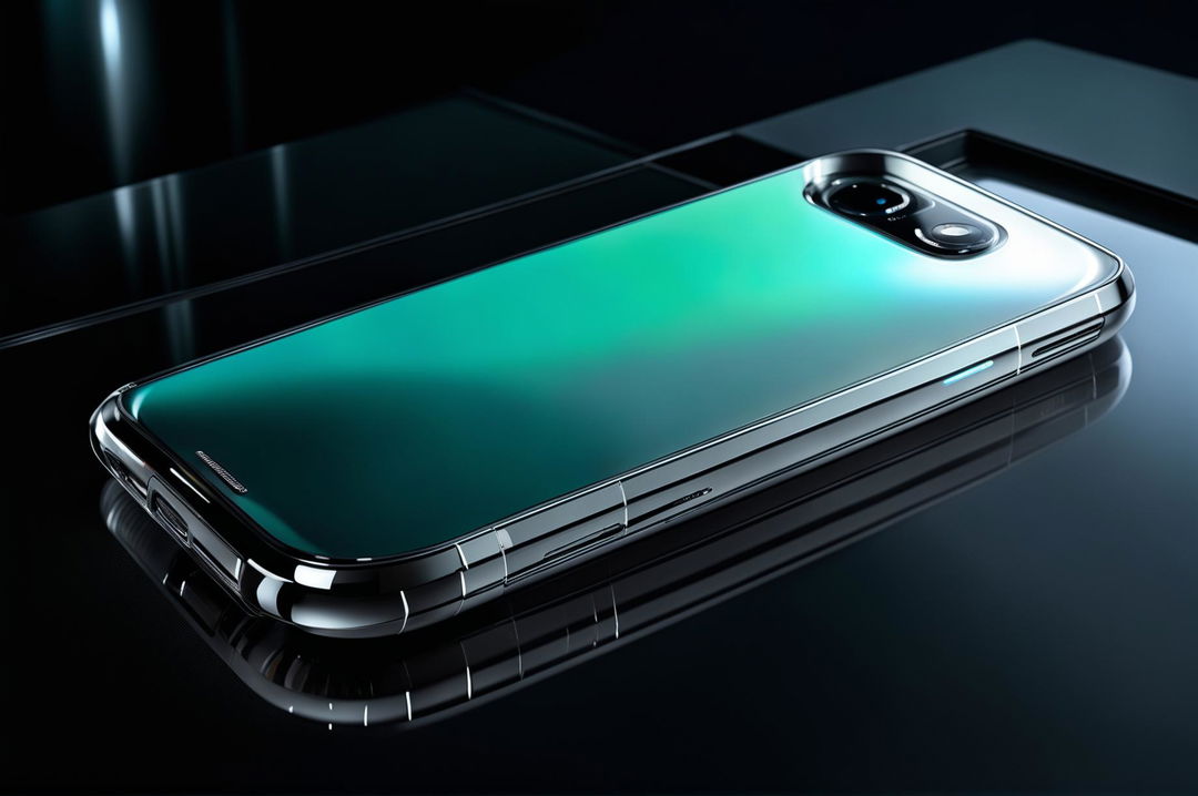 An enhanced 32k resolution product photography image of a more beautiful, simple, and sleek futuristic phone concept