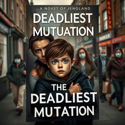 A book cover for a novel titled 'The Deadliest Mutation', depicting a realistic urban scene set in England