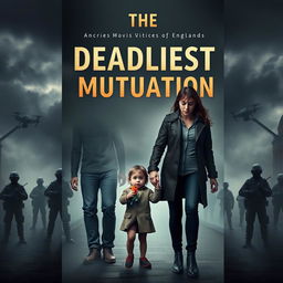 A book cover design for a thrilling novel titled 'The Deadliest Mutation'