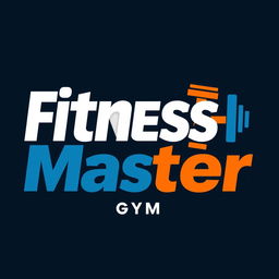 A sleek and modern logo design for 'Fitness Master Gym'