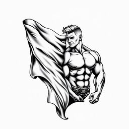 A tattoo design featuring a large, intricately detailed flag on one side, flowing elegantly into the design