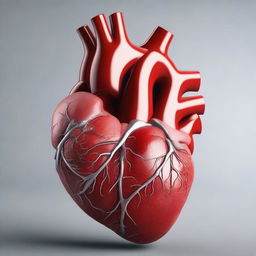 A 3D render of a photorealistic human heart