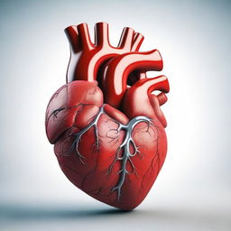 A 3D render of a photorealistic human heart