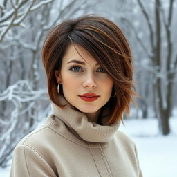 A captivating Russian woman aged between 40 and 45 years, portrayed in a full-body shot