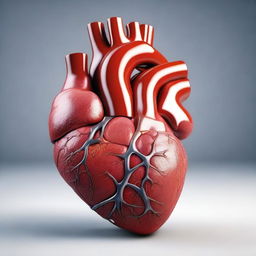 A 3D render of a photorealistic human heart