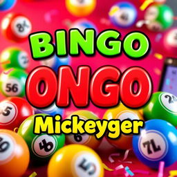 A visually appealing image featuring colorful bingo balls with numbers and a title that says 'Bingo Online Mickeyger' in bold, fun font