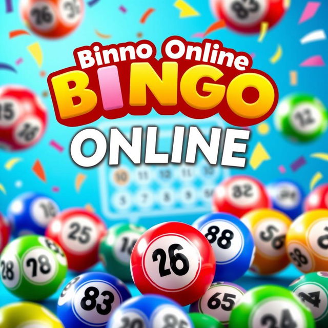 A visually appealing image featuring colorful bingo balls with numbers and a title that says 'Bingo Online Mickeyger' in bold, fun font