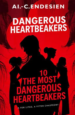 A visually striking book cover for an AI-generated list titled 'The 10 Most Dangerous Heartbreakers'