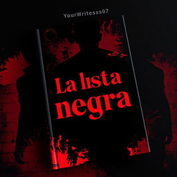 A captivating book cover for a student-created list titled 'La lista negra', with a subtitle in small font at the top reading 'YourWritesss07'