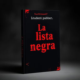 A striking book cover for a student list titled 'La lista negra', featuring a small subtitle at the top that reads 'YourWritesss07'