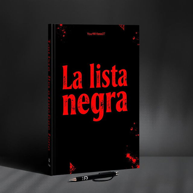 A striking book cover for a student list titled 'La lista negra', featuring a small subtitle at the top that reads 'YourWritesss07'