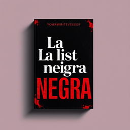 A visually striking book cover for 'La lista negra', with the subtitle 'YourWritesss07' elegantly positioned at the top in a smaller, stylish font