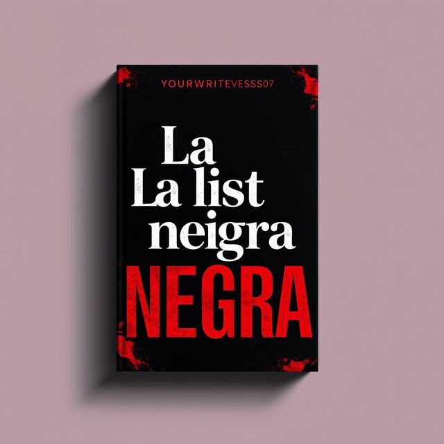 A visually striking book cover for 'La lista negra', with the subtitle 'YourWritesss07' elegantly positioned at the top in a smaller, stylish font