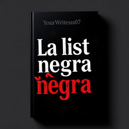 A visually striking book cover for 'La lista negra', with the subtitle 'YourWritesss07' elegantly positioned at the top in a smaller, stylish font
