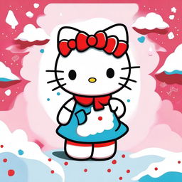 A high-quality digital art piece featuring the beloved character, Hello Kitty