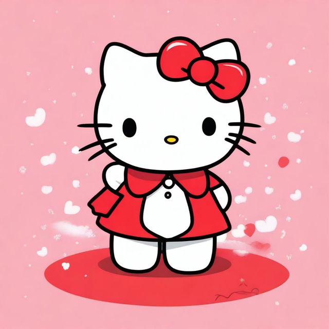 A high-quality digital art piece featuring the beloved character, Hello Kitty