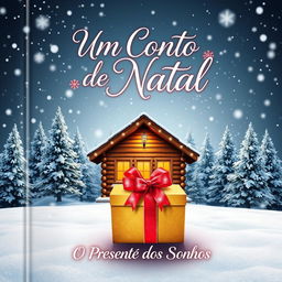 A captivating book cover for 'Um Conto de Natal - O Presente dos Sonhos'