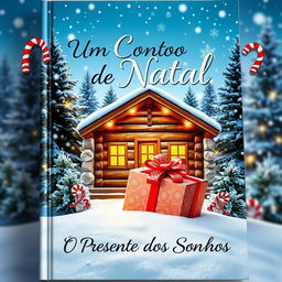 A captivating book cover for 'Um Conto de Natal - O Presente dos Sonhos'