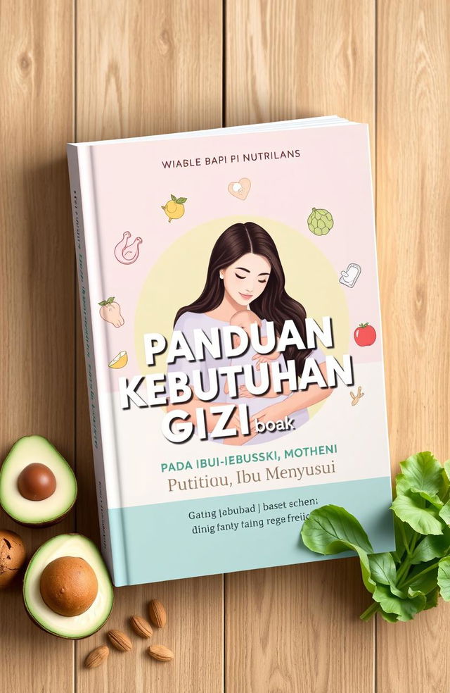 A book cover design for 'PANDUAN KEBUTUHAN GIZI PADA IBU MENYUSUI'