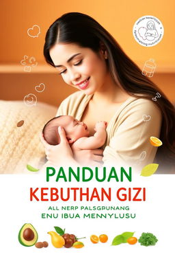A book cover design for 'PANDUAN KEBUTUHAN GIZI PADA IBU MENYUSUI'