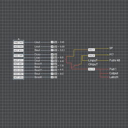 A detailed illustration of a 12-bit address decoder circuitry for a hypothetical port, showcasing its input and output connections