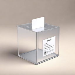 A high-quality, photo-realistic 3D render of a ballot box