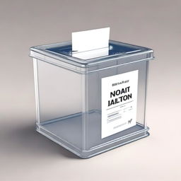 A high-quality, photo-realistic 3D render of a ballot box