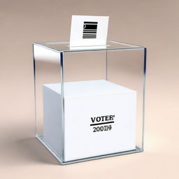 A high-quality, photo-realistic 3D render of a ballot box