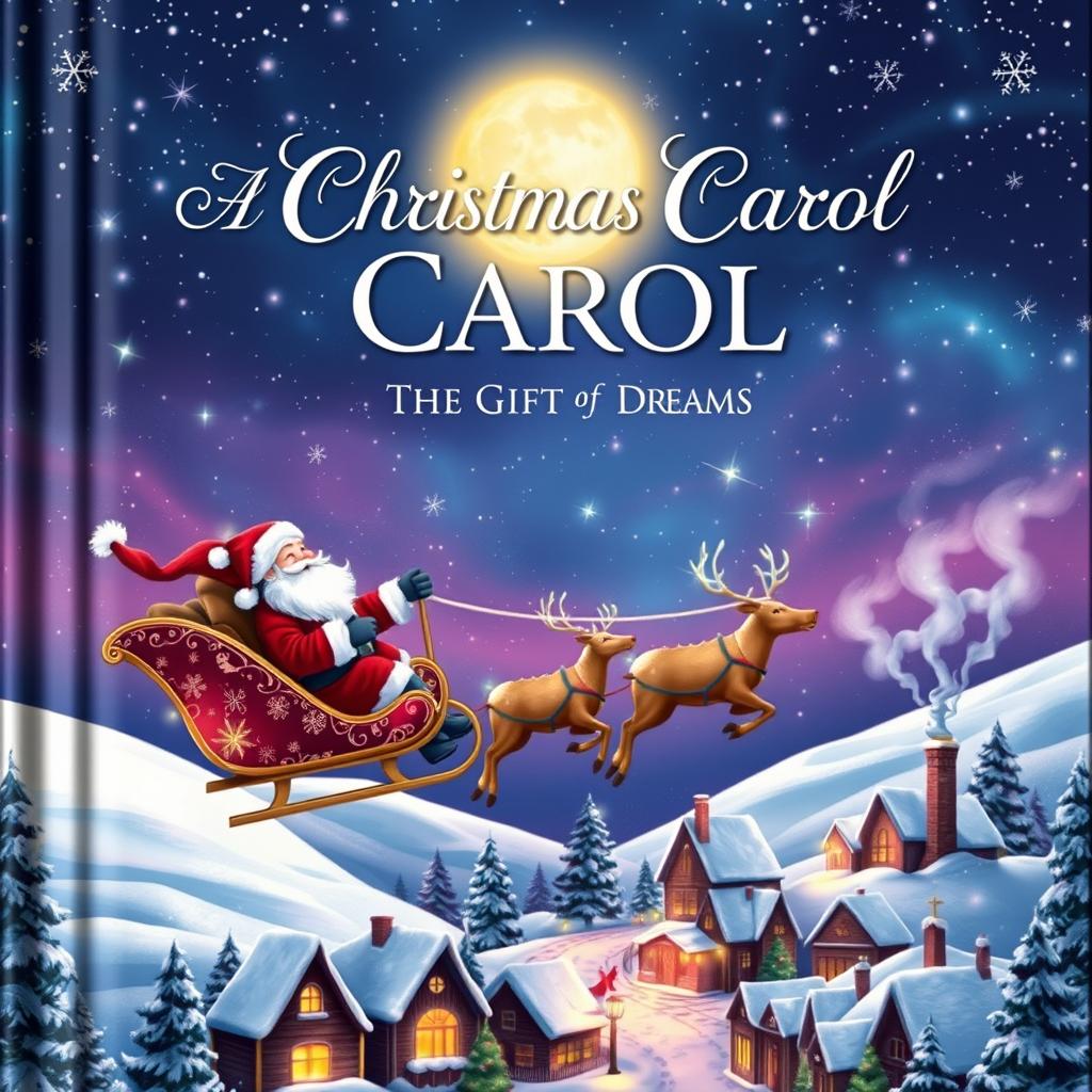 An exquisite book cover for 'A Christmas Carol - The Gift of Dreams'