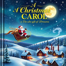 An exquisite book cover for 'A Christmas Carol - The Gift of Dreams'