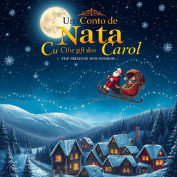 An enchanting book cover for 'A Christmas Carol - The Gift of Dreams'
