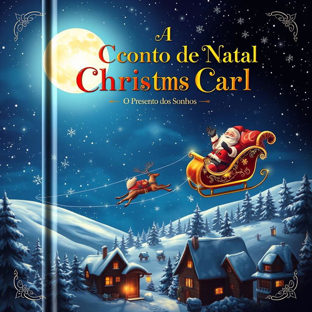 An enchanting book cover for 'A Christmas Carol - The Gift of Dreams'