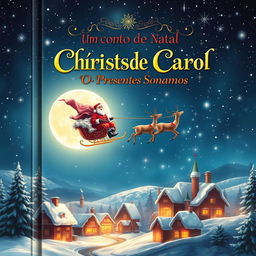 An enchanting book cover for 'A Christmas Carol - The Gift of Dreams'