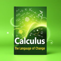 A captivating and educational calculus book cover featuring a vivid green background