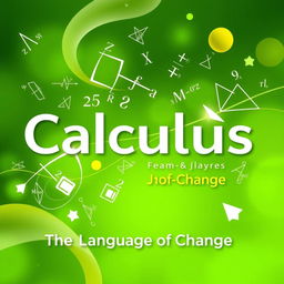 A captivating and educational calculus book cover featuring a vivid green background