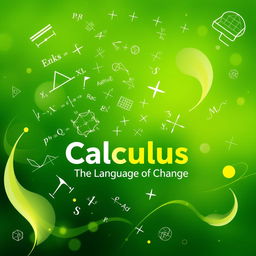 A captivating and educational calculus book cover featuring a vivid green background
