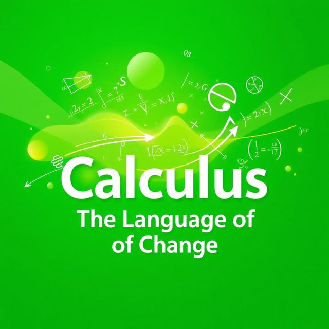 A captivating and educational calculus book cover featuring a vivid green background