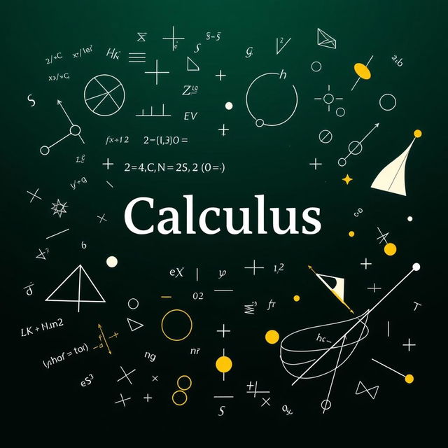 A striking calculus book cover featuring a deep, dark green background that sets a sophisticated tone