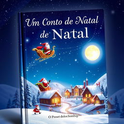 A captivating book cover for 'Um Conto de Natal - O Presente dos Sonhos'