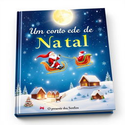 A captivating book cover for 'Um Conto de Natal - O Presente dos Sonhos'