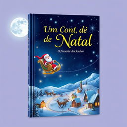 A captivating book cover for 'Um Conto de Natal - O Presente dos Sonhos'