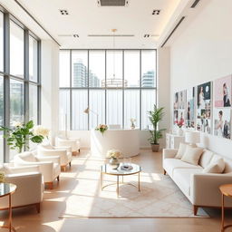 A modern wedding services office interior featuring a sleek and stylish design