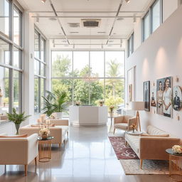 A modern wedding services office interior featuring a sleek and stylish design