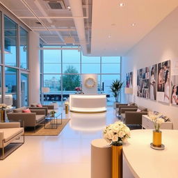 A modern wedding services office interior featuring a sleek and stylish design